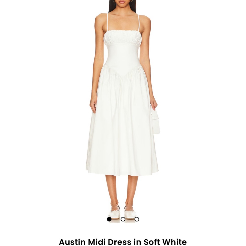 MAJORELLE White Halter Neck Sleeveless Midi Dress